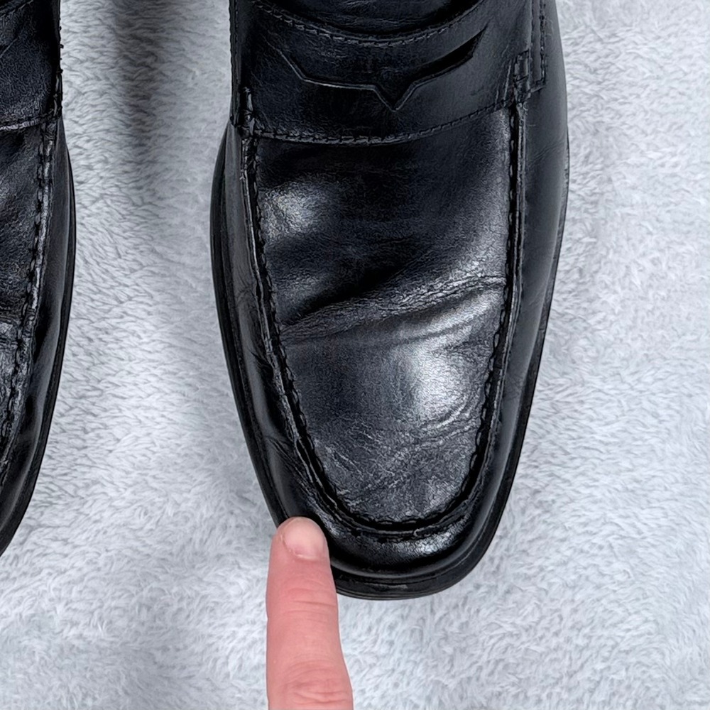 Clarks Tilden Way Loafers Mens 11 Black Leather Penny Slip On Dress Shoes - Picture 10 of 10